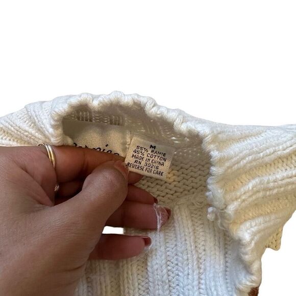 Vintage Marnie West Floral Grandma Feminine Coquette Heavy Knit Sweater Medium - Picture 9 of 11